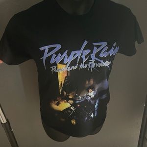 Black purple rain graphic tee